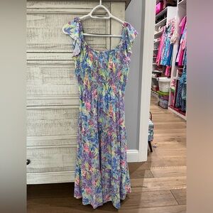 Lilly Pulitzer Jilly Midi Smocked Dress- size Medium